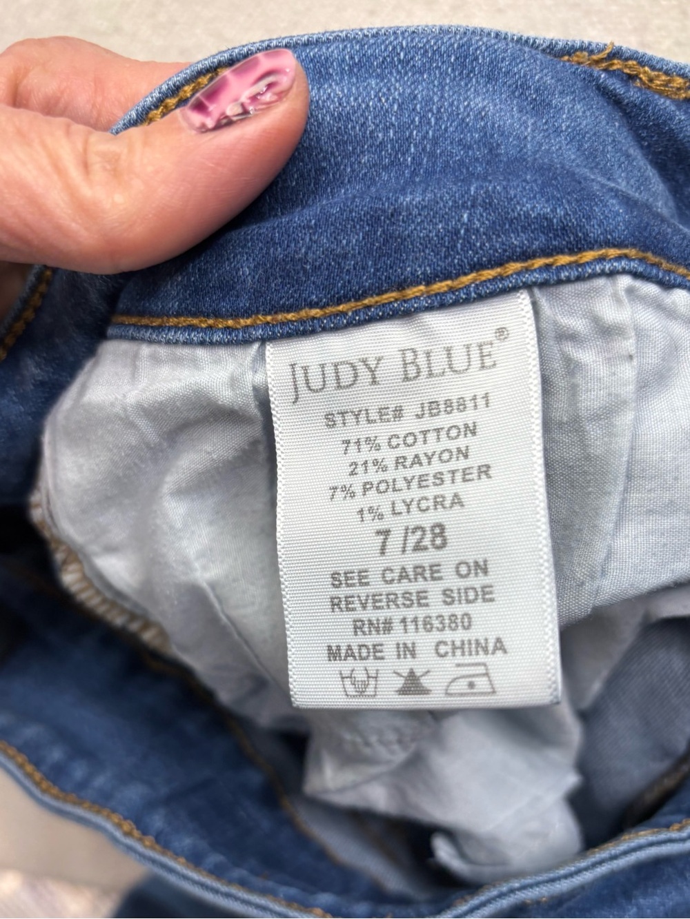 Judy Blue Slim Bootcut Jeans Women’s Size 7/28 Medium Wash Stretch Denim Pants - Picture 6 of 7